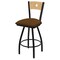 Holland Bar Stool Co 36" Swivel Counter Stool, Black Wrinkle, Nat Back, Canter Thatch Seat X830 - alternate 1